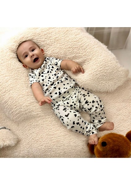 Unisex Bebek Baskılı Çıt Çıtlı Body ve Pantolon Takım