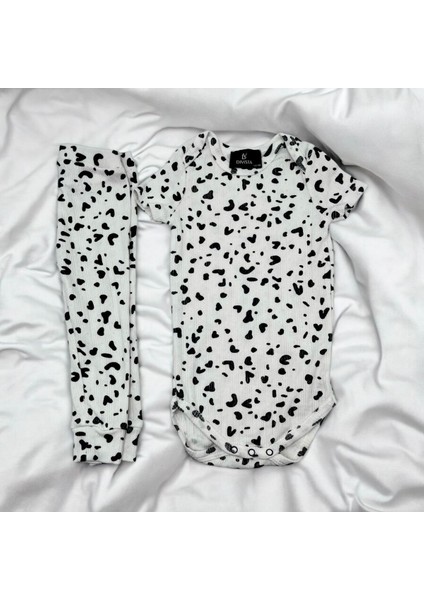 Unisex Bebek Baskılı Çıt Çıtlı Body ve Pantolon Takım