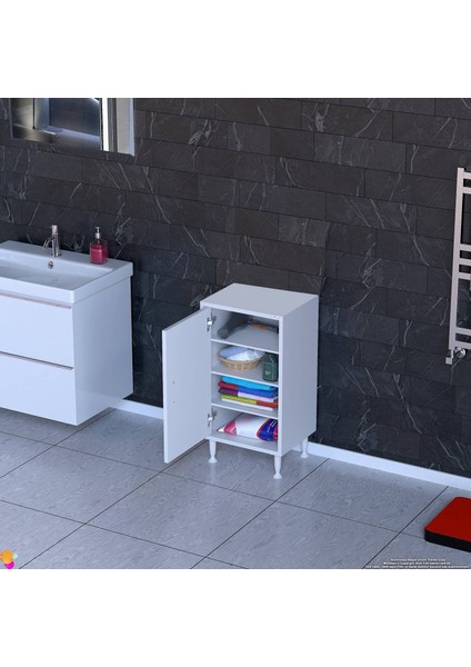 Küçük Alanlar Için Akıllı Çözümler 45X75X 32,5 Cm’ Lik 1 Kapaklı 4 Göz Raf Dolap