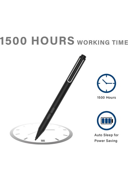 JD02 Dizüstü Bilgisayar Kalemi Istemsiz Dokunmaya Karşı Yüksek Hassasiyetli Kapasitif Kalem Microsoft Surface Notebook Için-Siyah (Yurt Dışından)