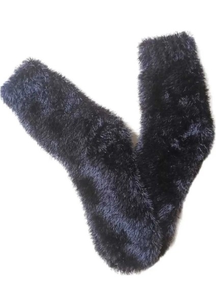 Tüylü Kışlık Termal Çorap Dikişsiz Peluş Şık Rahat Füme Ev-Parti Çorabı.