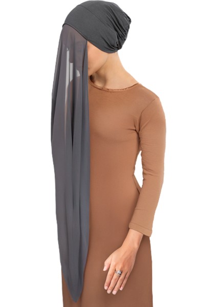 Hazır Pratik Lüks Geçmeli Lastikli Boneli Şifon Şal-Füme indirimleri