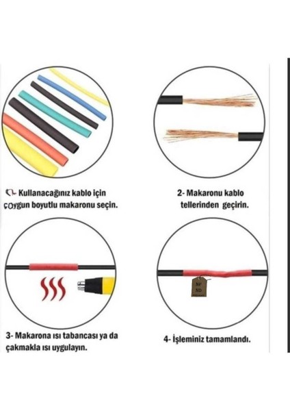 Kablo Koruyucu Makaron Isı ile Daralan 13X45 mm 5 Adet Siyah Renk fırsatları