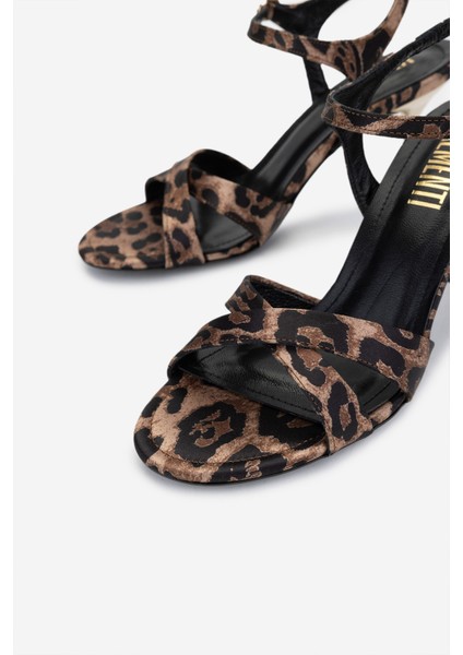 Kadın Vegan Leopar Topuklu Ayakkabı 932 3930 Bn Ayk Y25 Leopar Saten modelleri