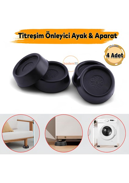 Titreşim Önleyici Beyaz Eşya Çamaşır Makinesi Ayağı 4 Adet Kaymaz Gürültü Azaltıcı Engelleyici Ayak