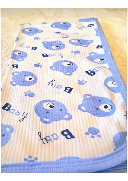 Ayıcık Baskılı Tek Kat Bebe Battaniye 80X90CM