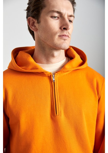 Cade Erkek Pamuk Turuncu Sweatshirt