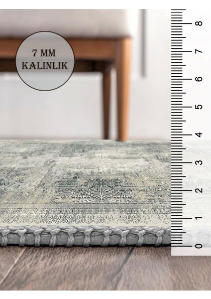 Vintage Desenli Halı, Pamuk Dokuma Pamuklu Taban Dekoratif Halı Kilim 41
