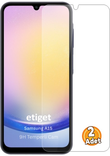 Samsung Galaxy A15 Temperli Cam Ekran Koruyucu 9h Ultra Koruma (2 Adet)