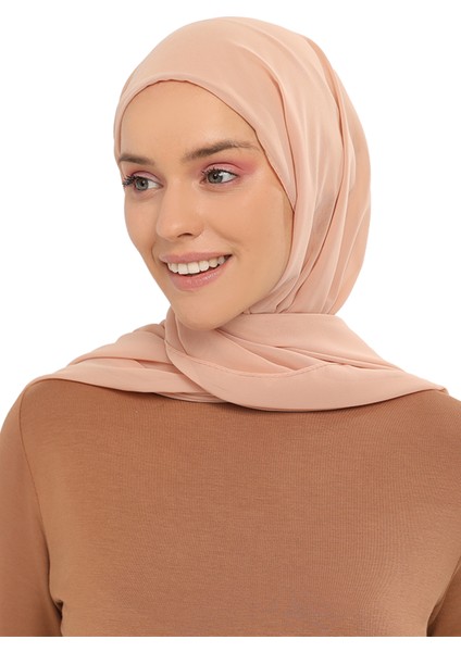 Hazır Pratik Lüks Geçmeli Lastikli Boneli Şifon Şal-Koyu Bej indirimleri