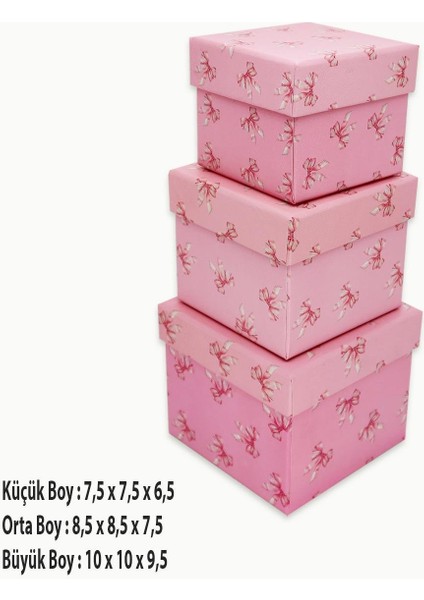 Fiyonk Desenli 3'lü Hediye, Kutusu Seti | Mini Kutu Seti fiyatları