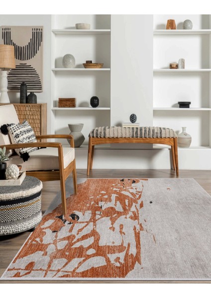 Vintage Desenli Halı, Pamuk Dokuma Pamuklu Taban Dekoratif Halı Kilim 65