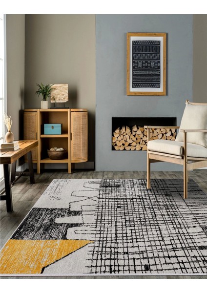 Vintage Desenli Halı, Pamuk Dokuma Pamuklu Taban Dekoratif Halı Kilim 67