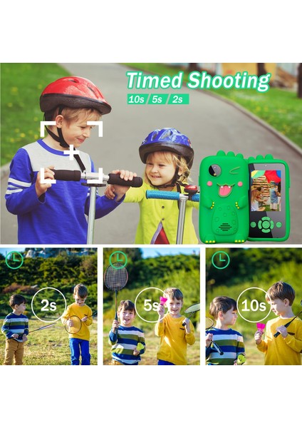 Z9 2.4 Inç IPS Ekran Hd Çift Lens Karikatür Hayvan Mini Çocuk Telefonu Oyuncak 32G Hafıza Kartı ile - Pembe Unicorn (Yurt Dışından) fırsatları