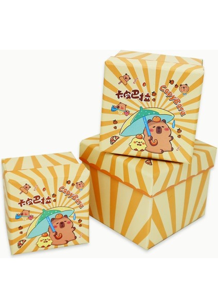 Şanslı Capybara Desenli 3'lü Hediye, Kutusu Seti | Mini Kutu Seti fırsatları