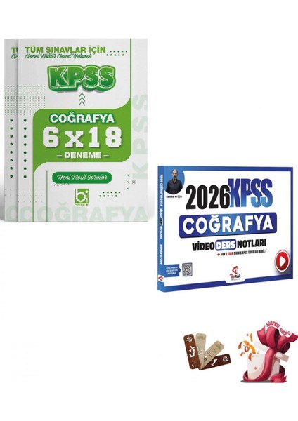 2026 Kpss Coğrafya Deneme ve Video Ders Notları Seti Tekrar Akade