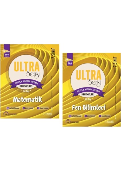 Palme Yayınları 7.sınıf Türkçe - Fen Bilimleri - Kazanım Kavrama Deneme Seti