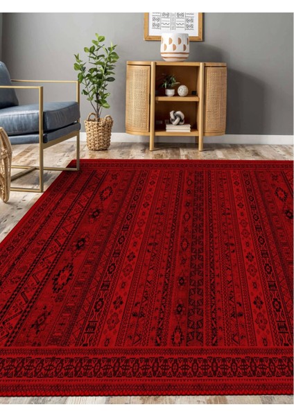 Vintage Desenli Halı, Pamuk Dokuma Pamuklu Taban Dekoratif Halı Kilim 90