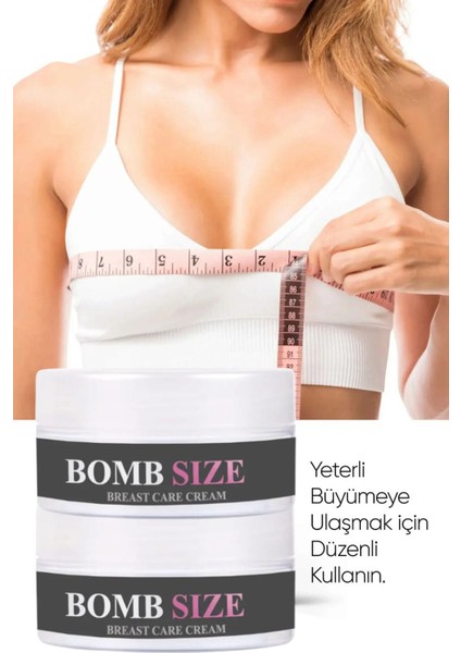 Bombsize Kadınlara Özel Göğüs Geliştirici Dolgunlaştırıcı Sıkılaştırıcılı Bakım Kremi 50 ml x 3 Adet