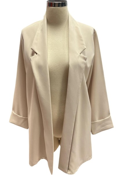Bej Renk Blazer Kadın Ceket