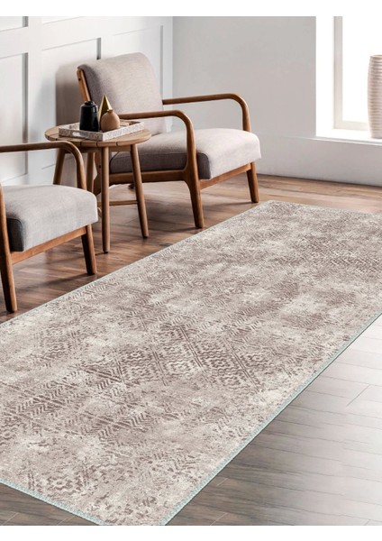 Vintage Desenli Halı, Pamuk Dokuma Pamuklu Taban Dekoratif Halı Kilim 91