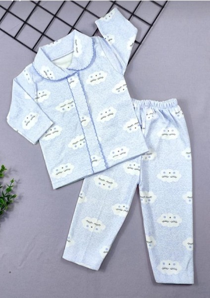 Bulut Baskılı Unisex Bebe Pijama Takım