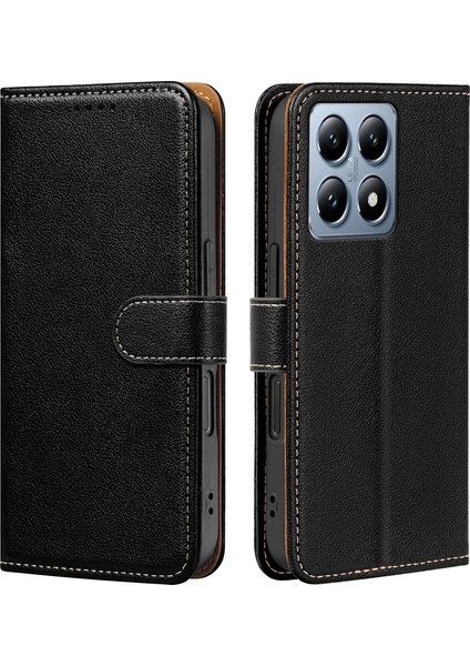Xiaomi 14T Cüzdan Litchi Doku Deri Telefon Kılıfı Manyetik Toka (Yurt Dışından)