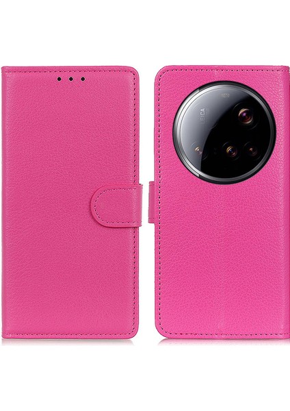 Xiaomi 15 Ultra Litchi Doku Cüzdan Kılıfı Pu Deri Telefon Kılıfı (Yurt Dışından)