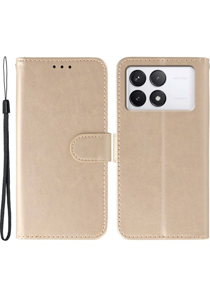 Xiaomi 14T Pu Deri Flip Cüzdan Telefon Kılıfı Kayışlı (Yurt Dışından)
