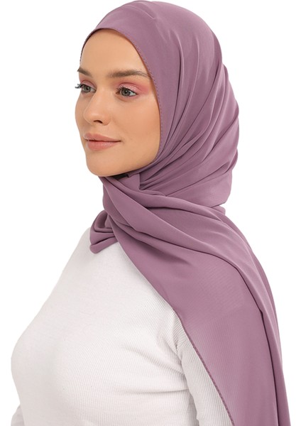 Hazır Lüks Pratik Hijablı Şifon Şal-Açık Maron fiyatları