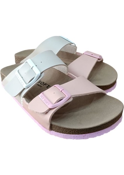 S902.060 Kadın Iki Tokalı Comfort Terlik Bej - Pudra modelleri