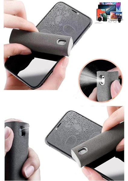 Boş Sprey Şişeli 2’si 1 Arada Mikrofiber Ekran Temizleyici Telefon Tablet Cam Silici fiyatları