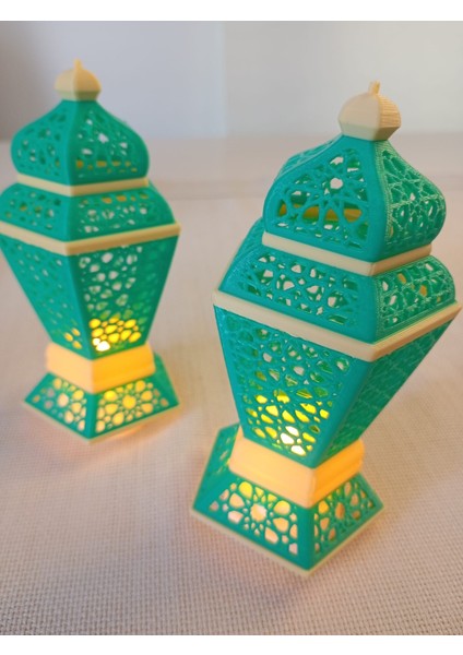 STARLAB3DSTUDIOS Ramazan Temalı Kandil 3'lü Set(Yeşil)