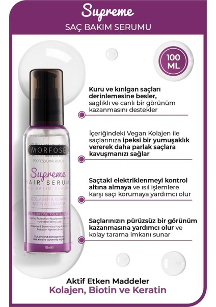Supreme Keratin & Vegan Kolajen Içeren Saç Serumu 100 ml fiyatları