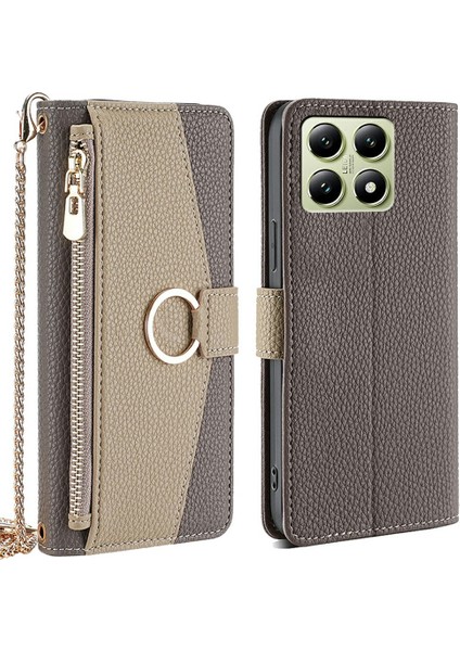 Xiaomi 14T Aynalı Cüzdan Deri Telefon Kılıfı Zincir Omuz Askısı ile (Yurt Dışından)