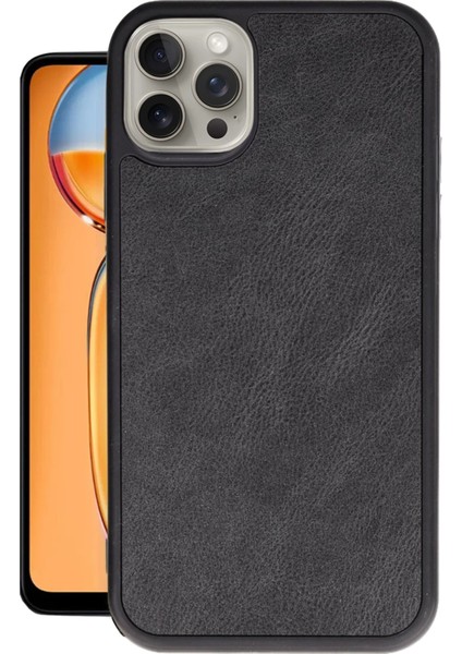 Iphone 14 Pro Max Kılıf Aras Deri Kapak - Siyah Bstmy