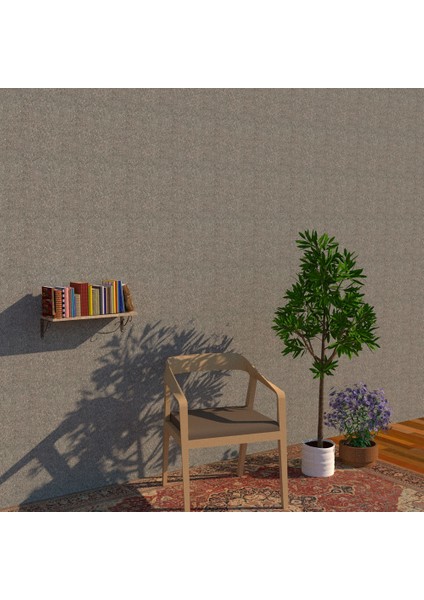 20x60 Cm Duvar Rafı - Ferforje Duvar Rafı, Duvara Monte Raf - Meşe-Bakır