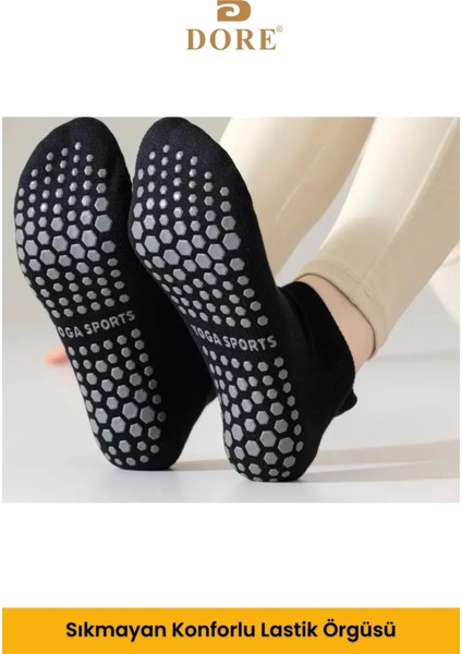 Orijinal Unisex Konfor Modeli 2 Çift Siyah Kaymaz Taban Pilates Yoga Için Kaydırmaz Patik Çorap Plates Bale Ve Spor Fitness fırsatları