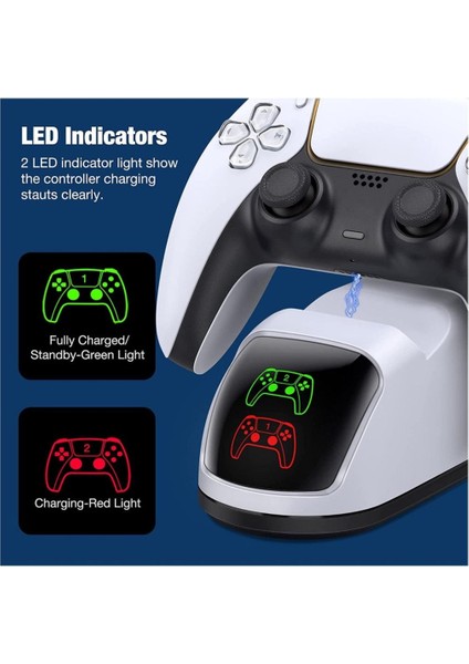 Ps5 Dualsense Göstergeli Hızlı Sarj Istasyonu Ps5 Charging Dock 2`li Istasyon