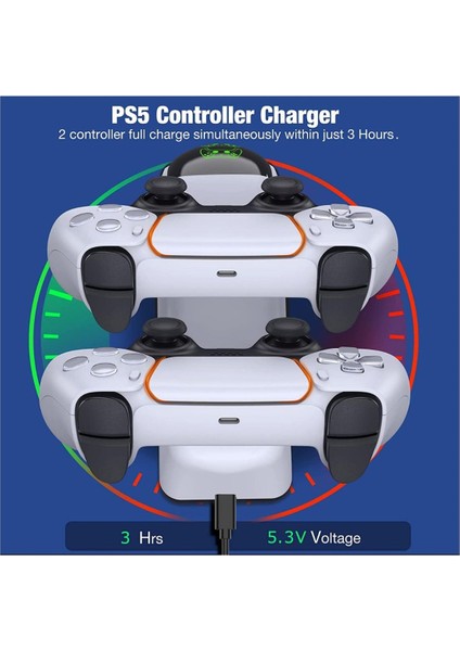 Ps5 Dualsense Göstergeli Hızlı Sarj Istasyonu Ps5 Charging Dock 2`li Istasyon