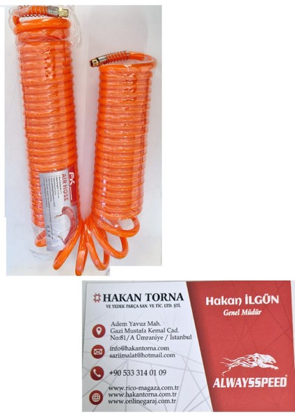 Kompresör Hava Hortumu 15 mt 8X12MM Yumuşak Kırılmaz