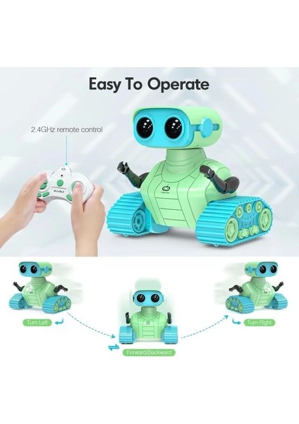 Müzikli ve Led'li Uzaktan Kumandalı Robot Green Blue Standard