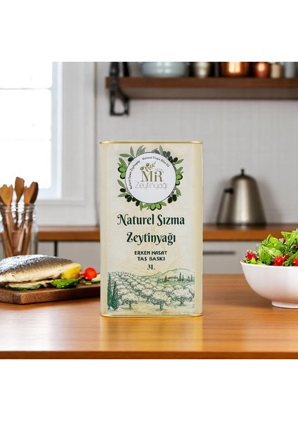 İlk Hasat Soğuk Sıkım Naturel Sızma Zeytinyağı 3 Lt