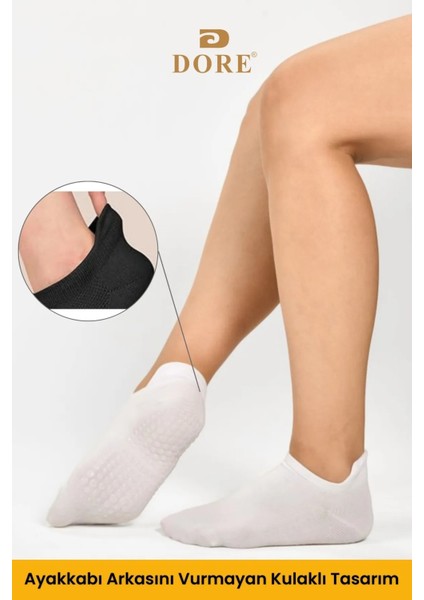 Orijinal Unisex Konfor Modeli 2 Çift Beyaz Kaymaz Taban Pilates Yoga Için Kaydırmaz Patik Çorap fiyatları