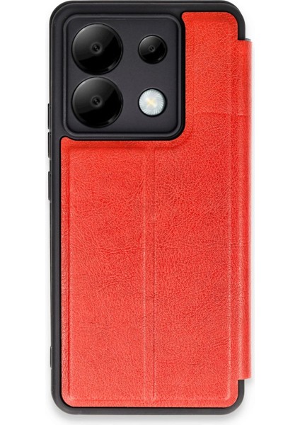 Xiaomi Redmi Note 13 Pro 5g Kılıf Flip Cover - Kırmızı Bstmy