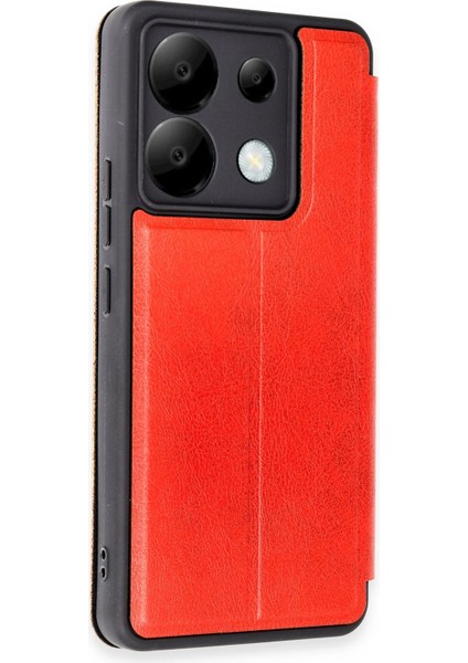 Xiaomi Redmi Note 13 Pro 5g Kılıf Flip Cover - Kırmızı Bstmy