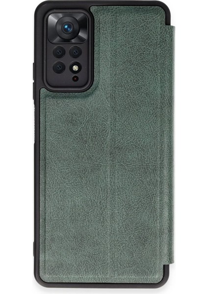 Xiaomi Redmi Note 12 Pro 4g Kılıf Flip Cover - Koyu Yeşil Bstmy