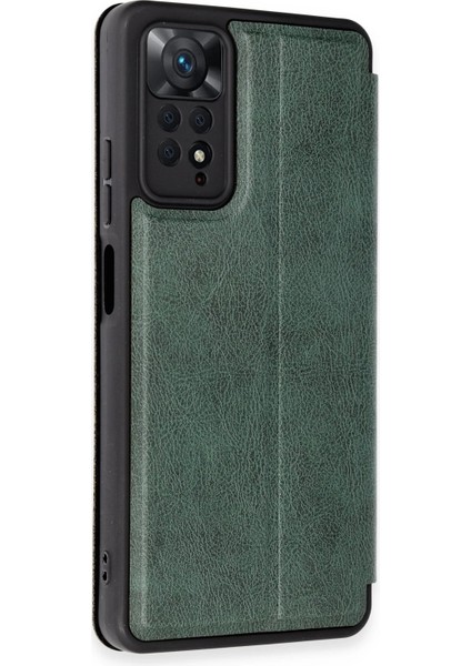 Xiaomi Redmi Note 12 Pro 4g Kılıf Flip Cover - Koyu Yeşil Bstmy