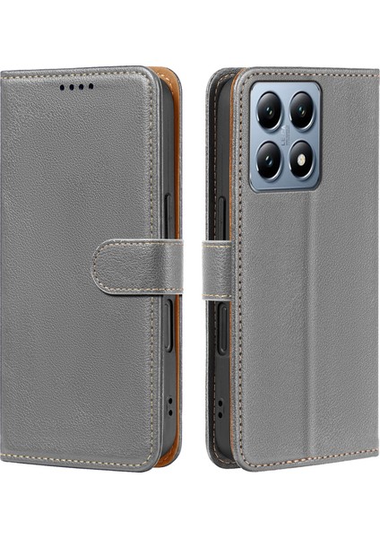 Xiaomi 14T Cüzdan Litchi Doku Deri Telefon Kılıfı Manyetik Toka (Yurt Dışından)