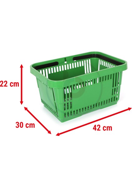10 Adet 22 Lt Plastik Alışveriş Sepeti - Market El Sepeti - Sarı
